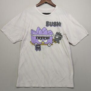 BoxLunch Exclusive Sanrio Badtz Maru Sushi Food Truck L Purple Tie Dye Shirt